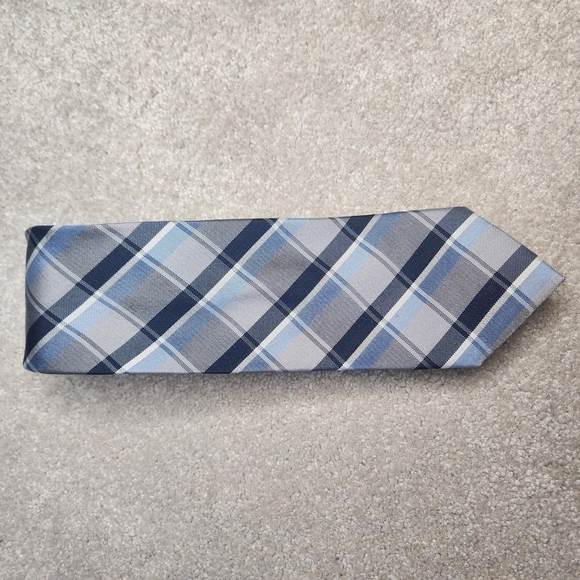 Jos. A. Bank Blue and Gray Plaid Tie - Picture 5 of 5